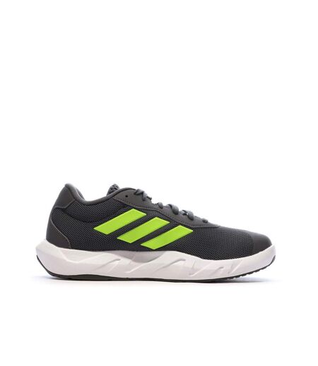 Chaussures de running grises/vertes homme adidas amplimove