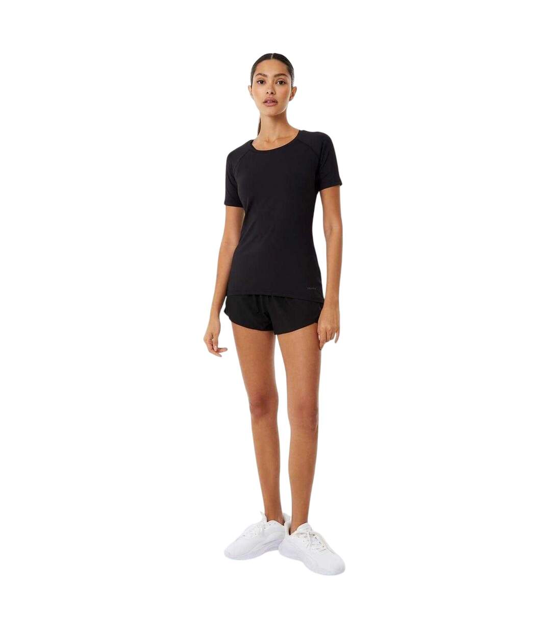 Womens/ladies Fitted Training T-shirt Black USA Pro-4