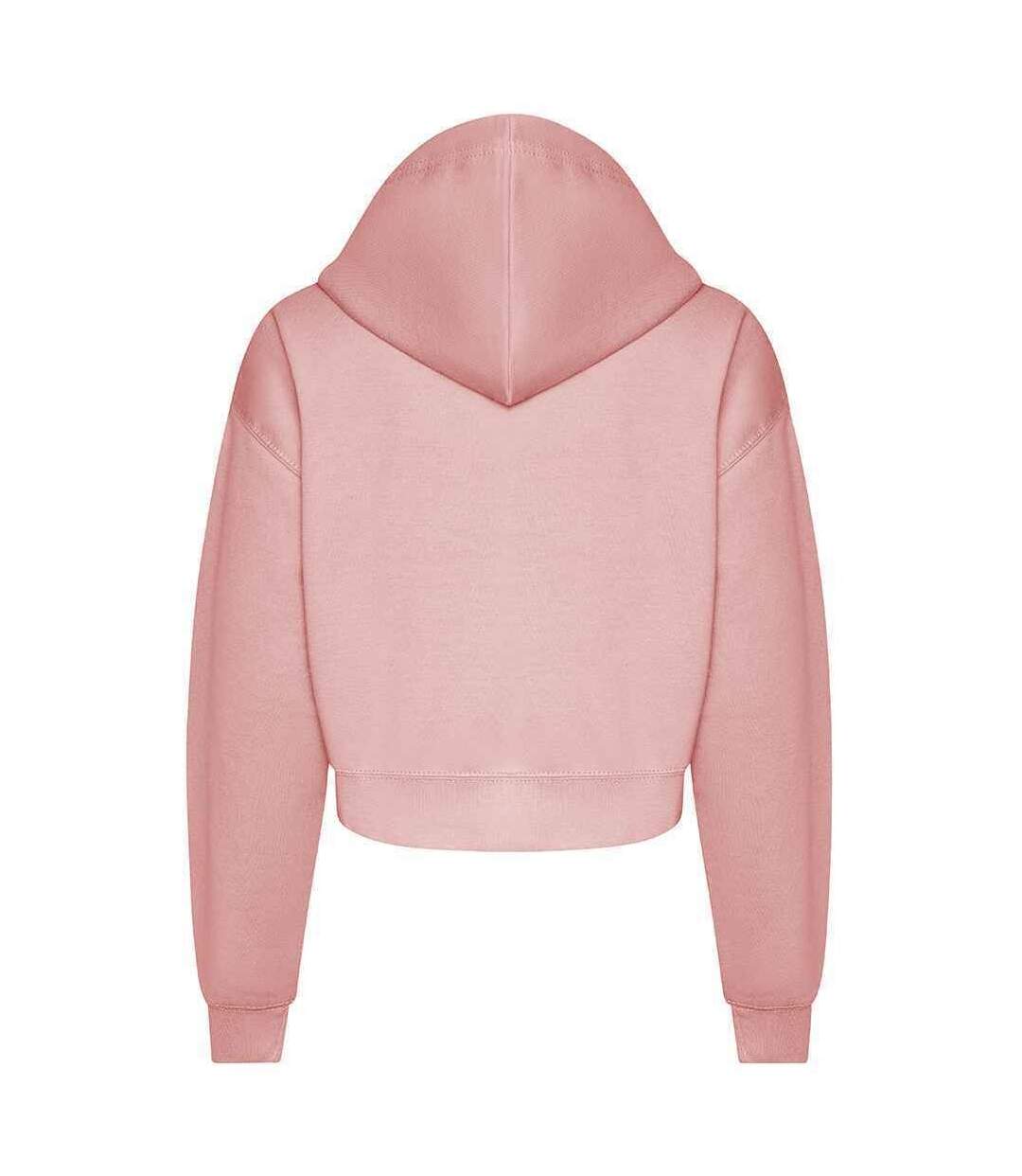 Womens/ladies cropped hoodie dusty pink Awdis