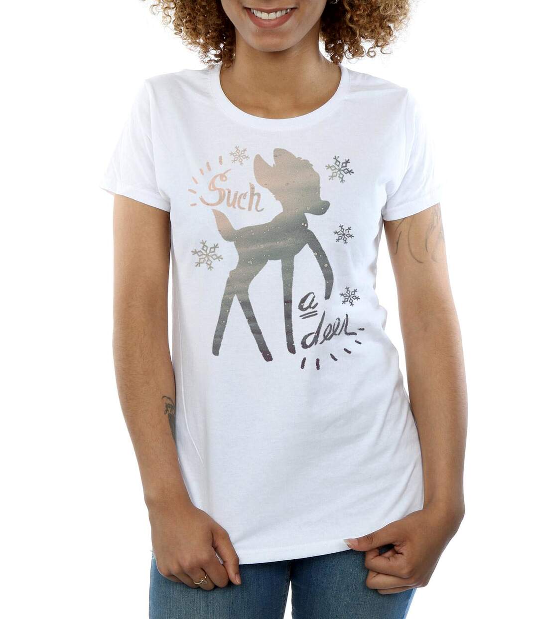 Disney - T-shirt BAMBI WINTER DEER - Femme (Blanc) - UTBI14809-3