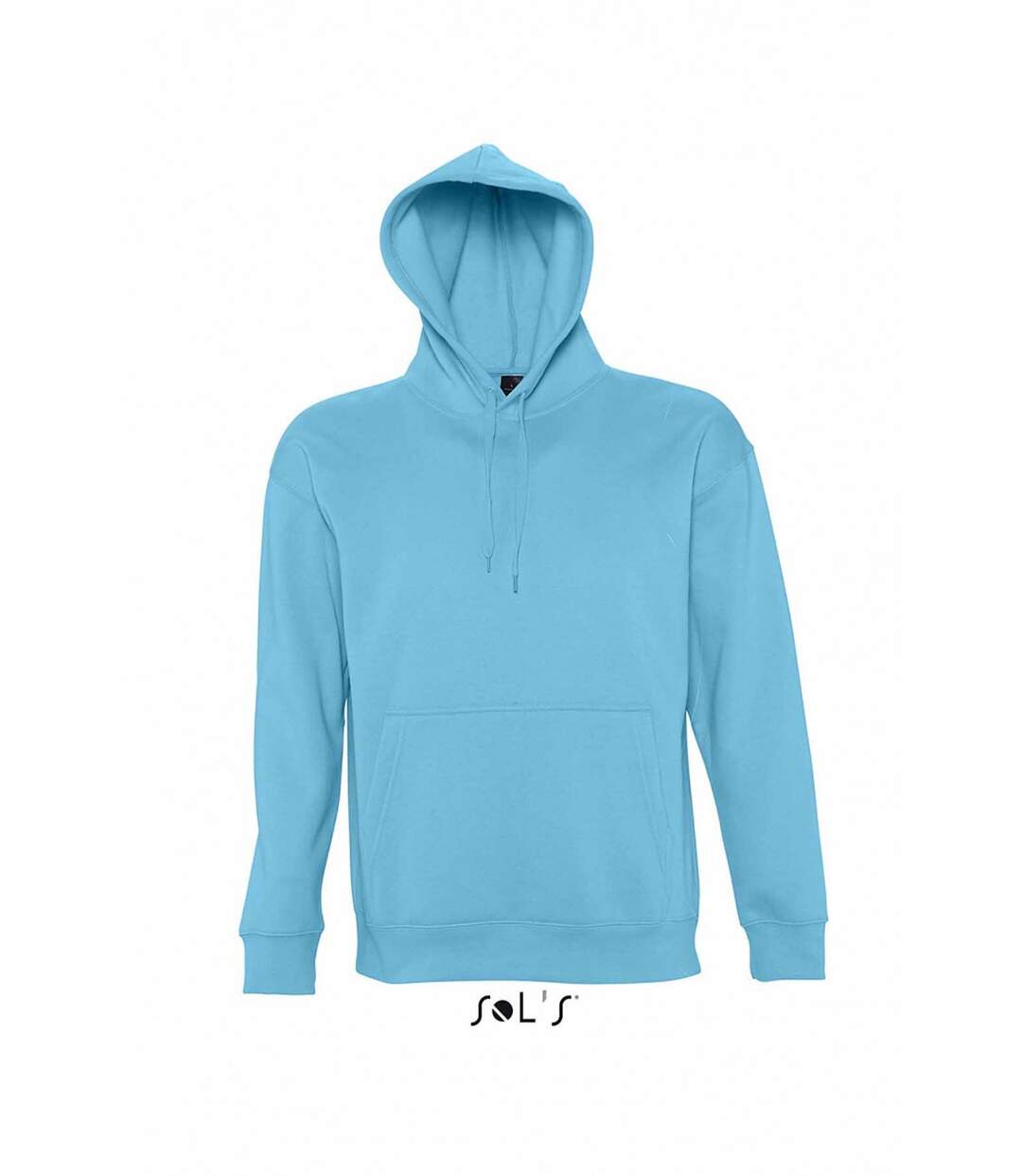 Sweat shirt capuche poche kangourou unisexe - 13251 - bleu turquoise-2