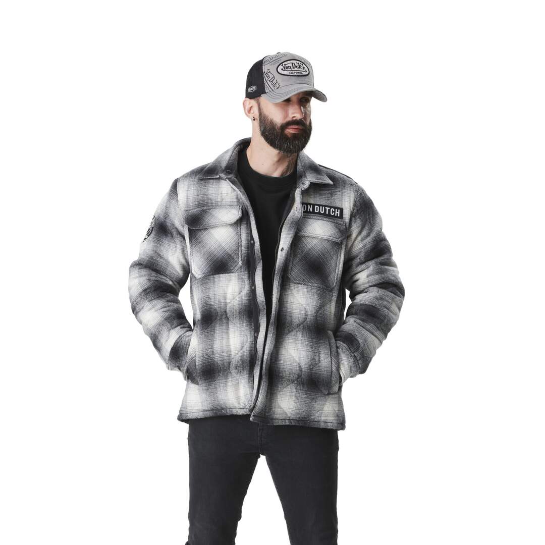 Veste homme à carreaux avec capuche molleton détachable Bastos Vondutch-1