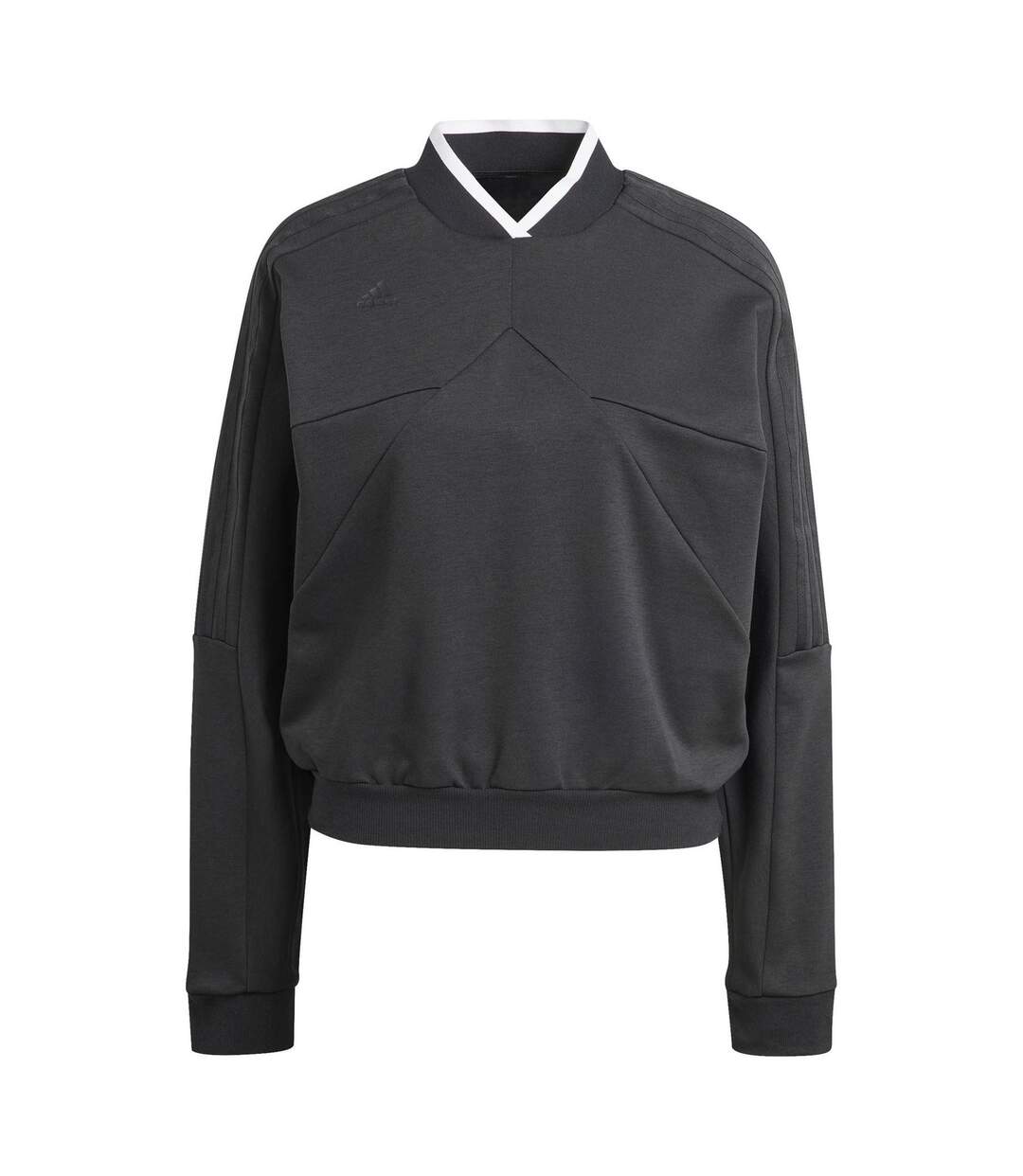 Womens/ladies Tiro 3 Stripes Crew Neck Sport Sweatshirt Black Adidas-2
