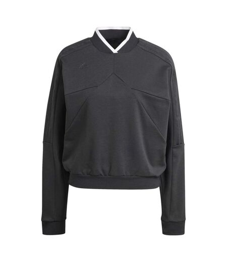 Womens/ladies Tiro 3 Stripes Crew Neck Sport Sweatshirt Black Adidas
