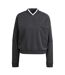 Womens/ladies Tiro 3 Stripes Crew Neck Sport Sweatshirt Black Adidas-2