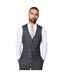 Mens windowpane check slim vest charcoal Burton