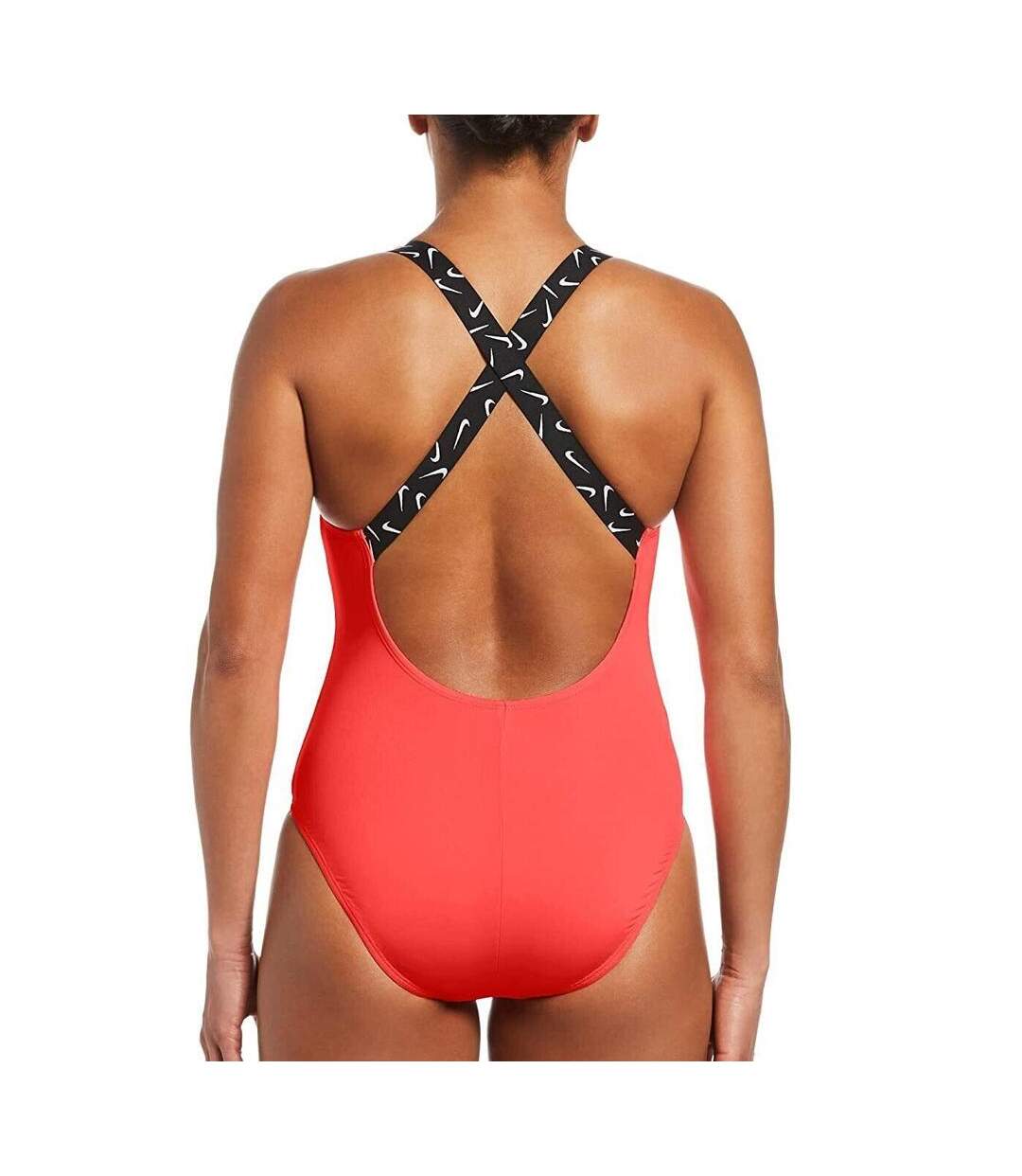 Maillot de bain 1 pièce rouge femme nike crossback-2