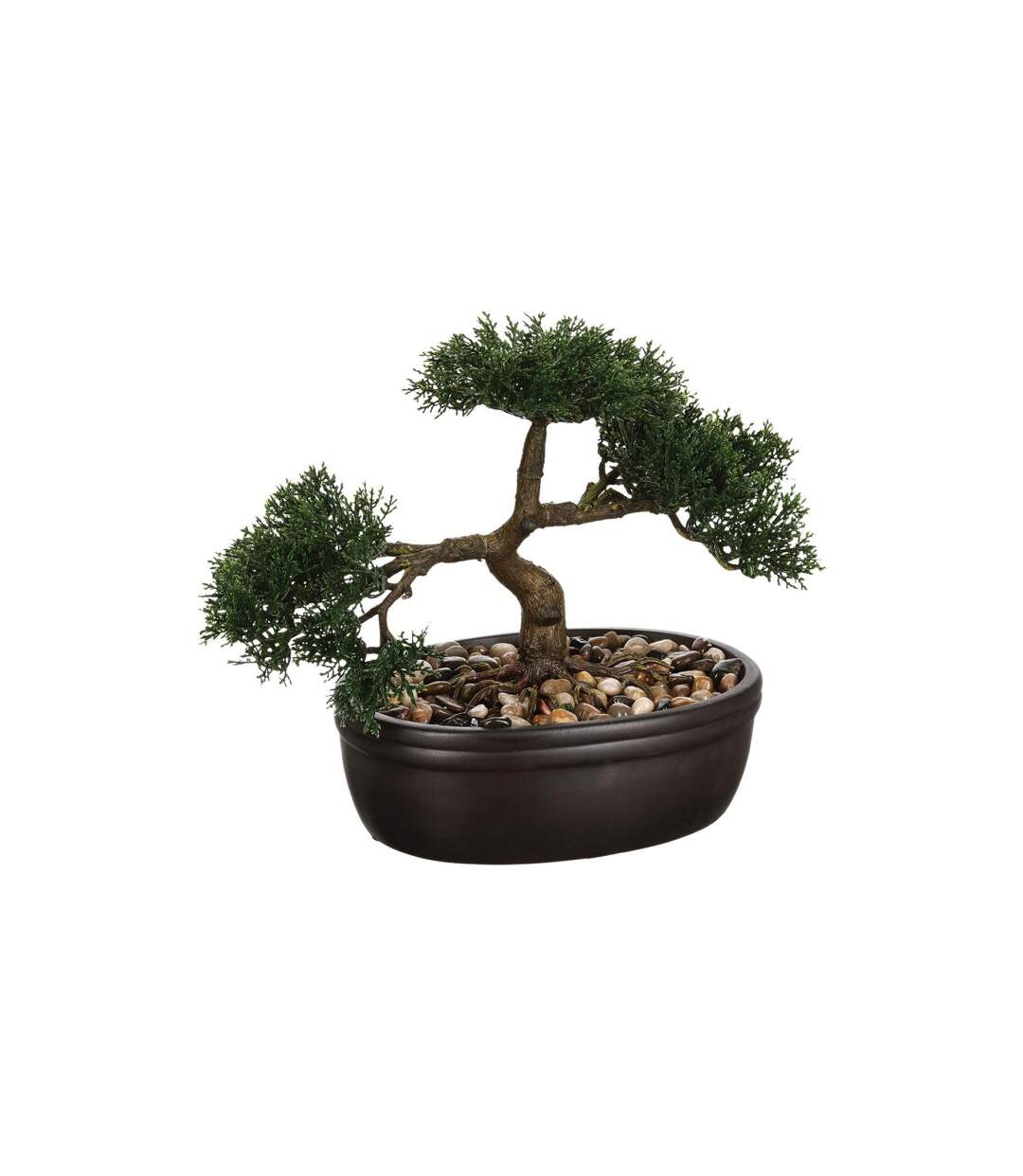 Plante Artificielle en Pot Bonsai 23cm Vert-1