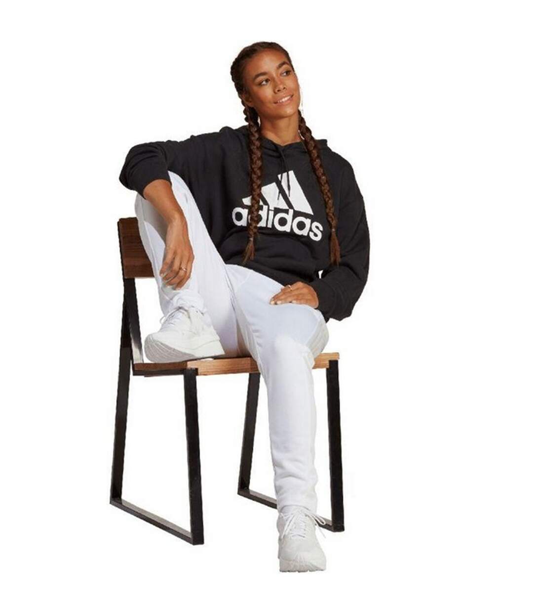 Sweat À Capuche Essentials Femme Noir Adidas-4