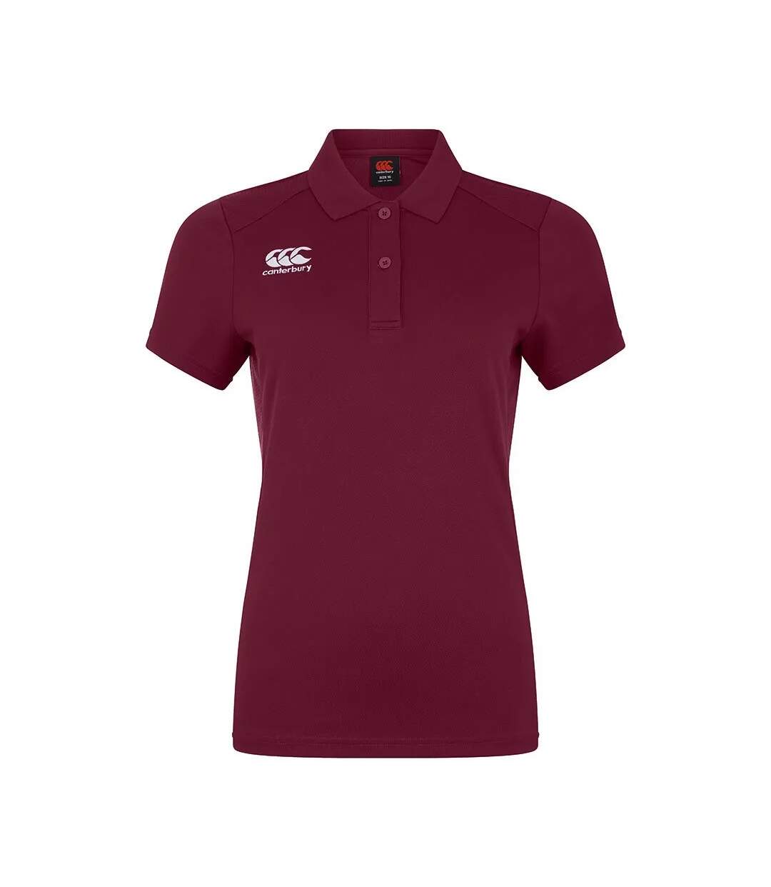 Womens/ladies Club Dry Polo Shirt Maroon Canterbury-2