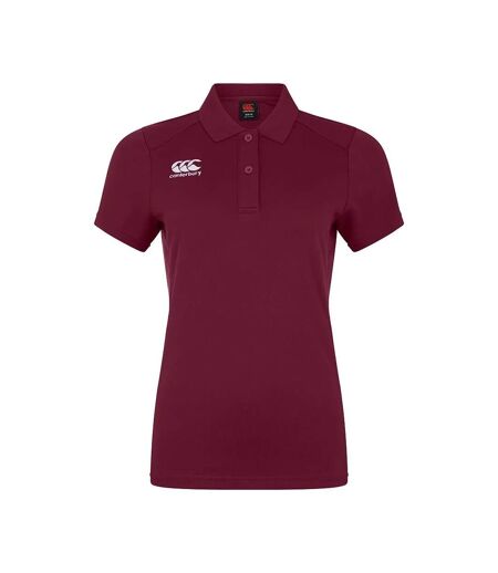 Womens/ladies Club Dry Polo Shirt Maroon Canterbury