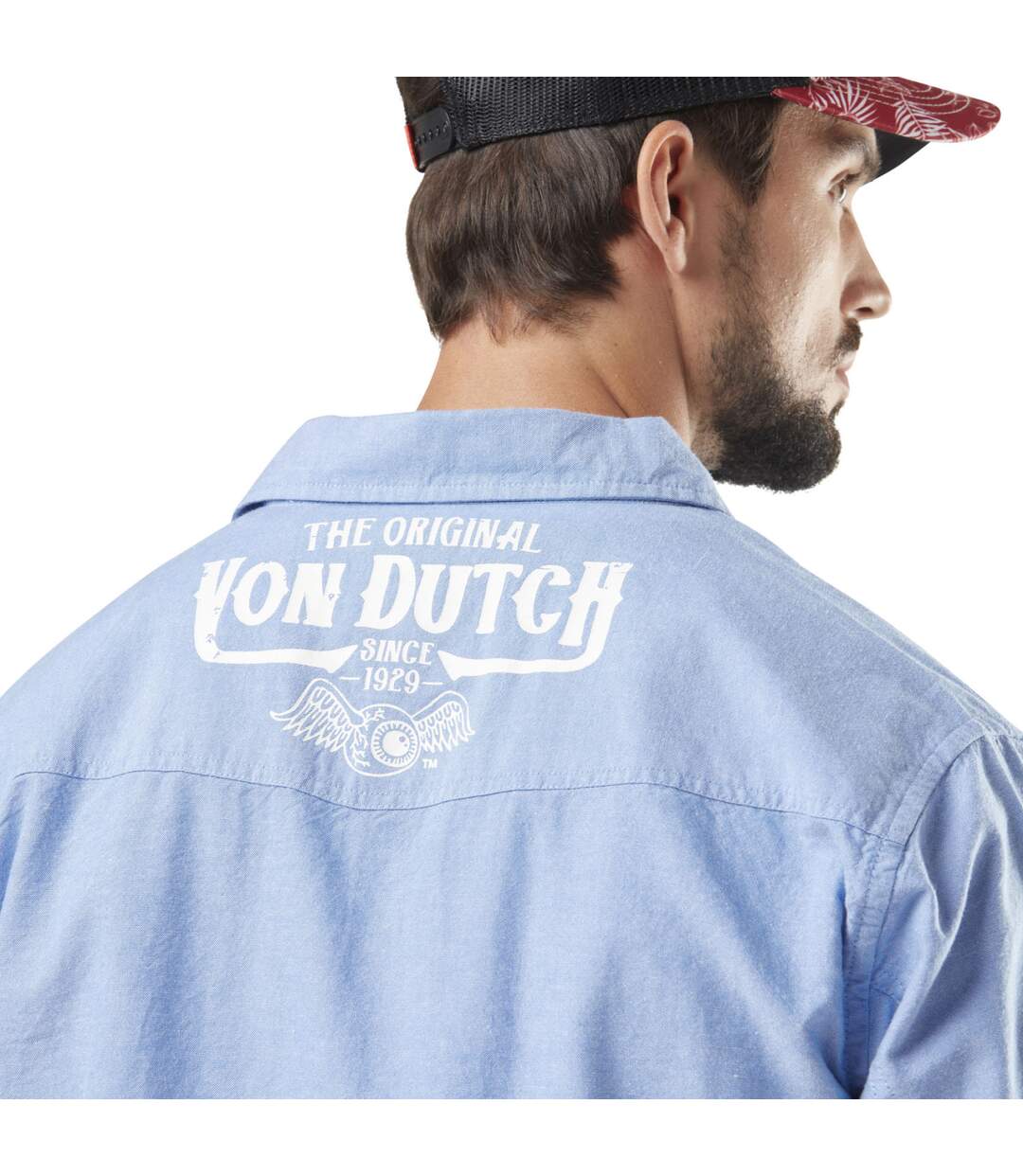 Chemise homme manche longues Chambray en coton Vondutch-4