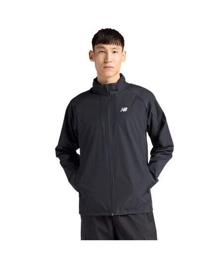 Mens Two Tone Woven Hooded Jacket Black New Balance