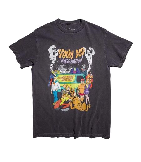 T-shirt Where Are You Adulte Charbon Scooby Doo