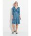 Robe courte cache-coeur maille fleurie-1