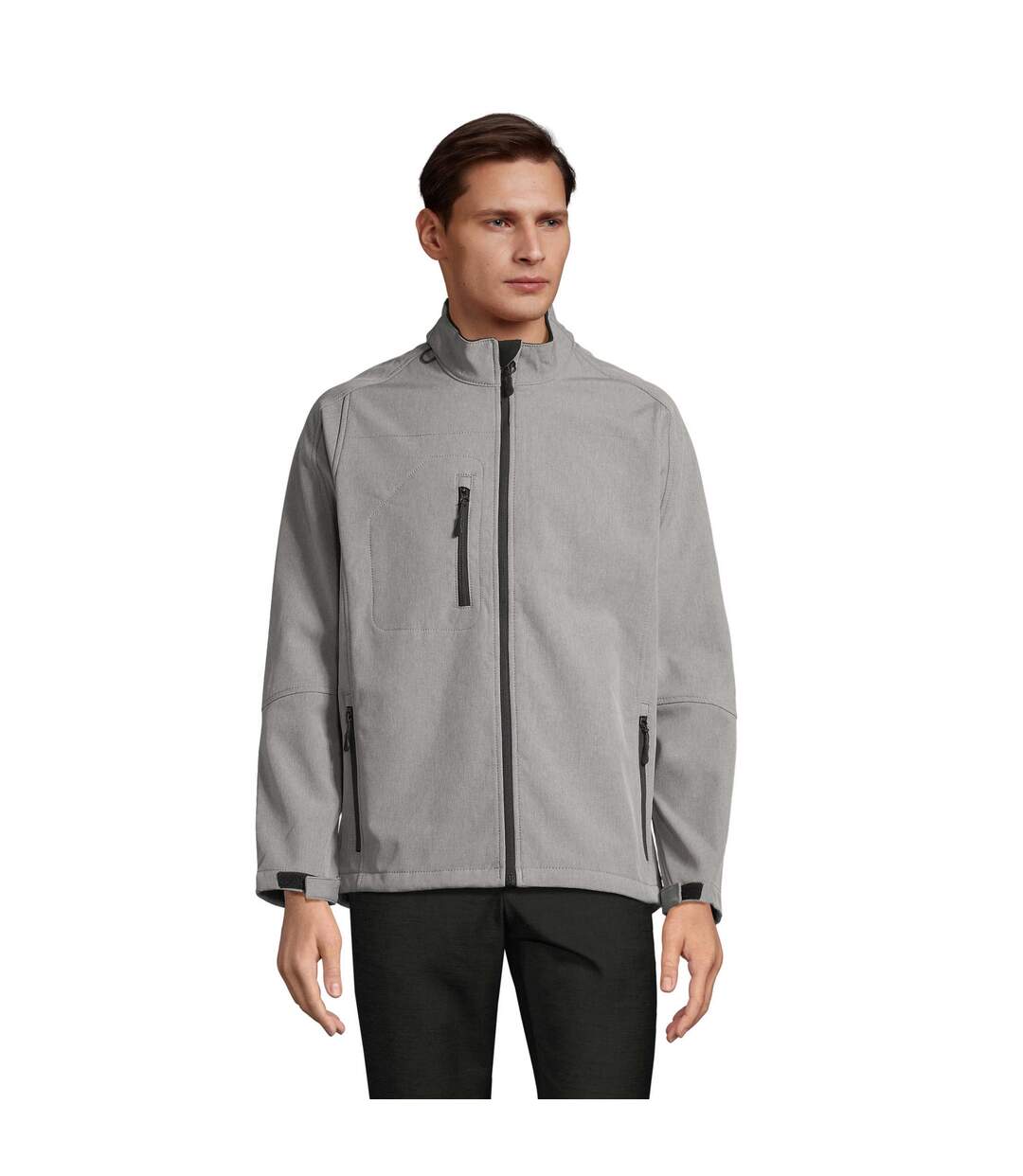 Veste Softshell Relax Homme Gris Chiné SOLS-2