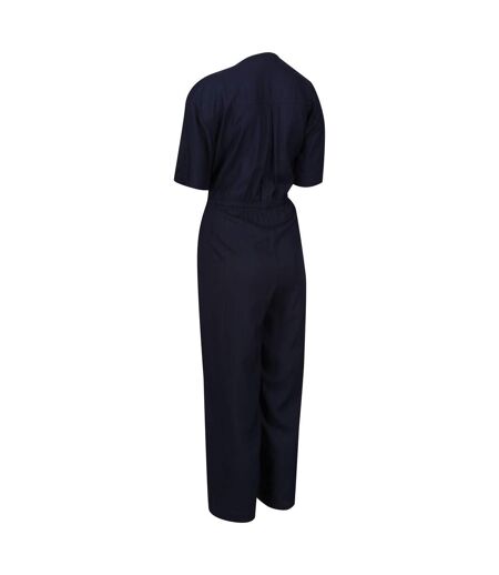 Regatta Womens/Ladies Streap Lightweight Button Front Short-Sleeved Jumpsuit (Navy) - UTRG9464