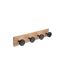Patère en Bois 4 Têtes 40cm Noir-1