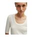 Womens/ladies Effilie Ribbed T-shirt White Boss-4