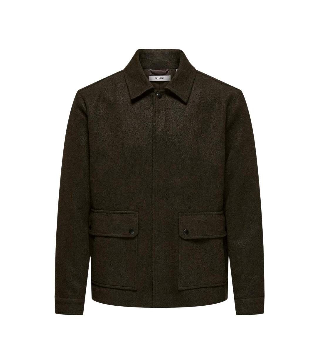 Veste marron homme only & sons ponnor-1