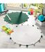 Tapis Rond Enfant Pompomparty 90cm Vert-3