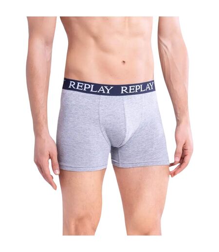 Boxers Homme Gris Chiné Indigo Replay