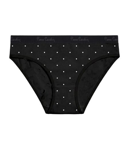 Lot de 3 slips femme  en coton uni et imprimé ceinture fine 2cm Pck6 Pierre Cardin