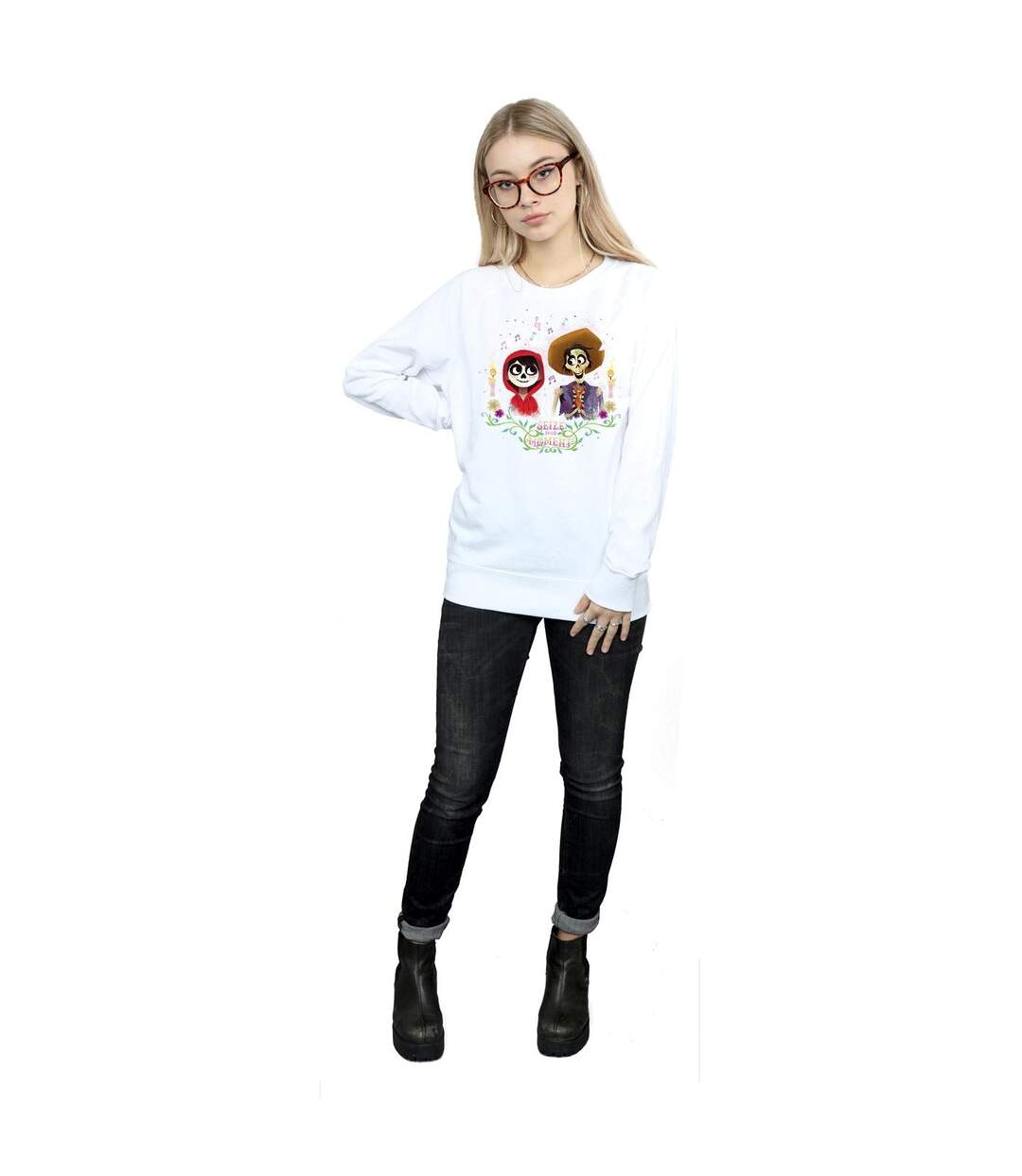 Disney Sweatshirt Coco Miguel And Hector Femme/Ladies (Blanc) - UTBI3580-4