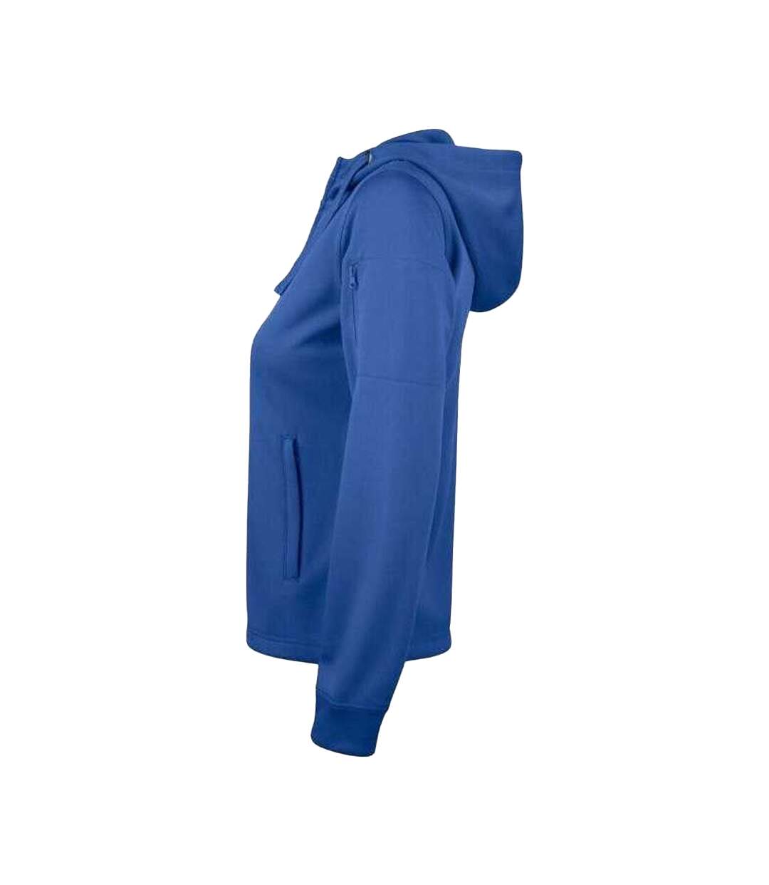 Womens/ladies Basic Full Zip Hoodie Royal Blue Clique-3