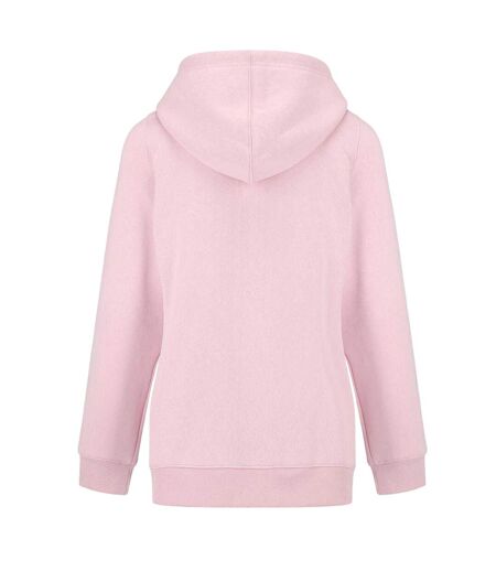 Womens/ladies Logo Fitted Full Zip Hoodie Baby Pink Slazenger