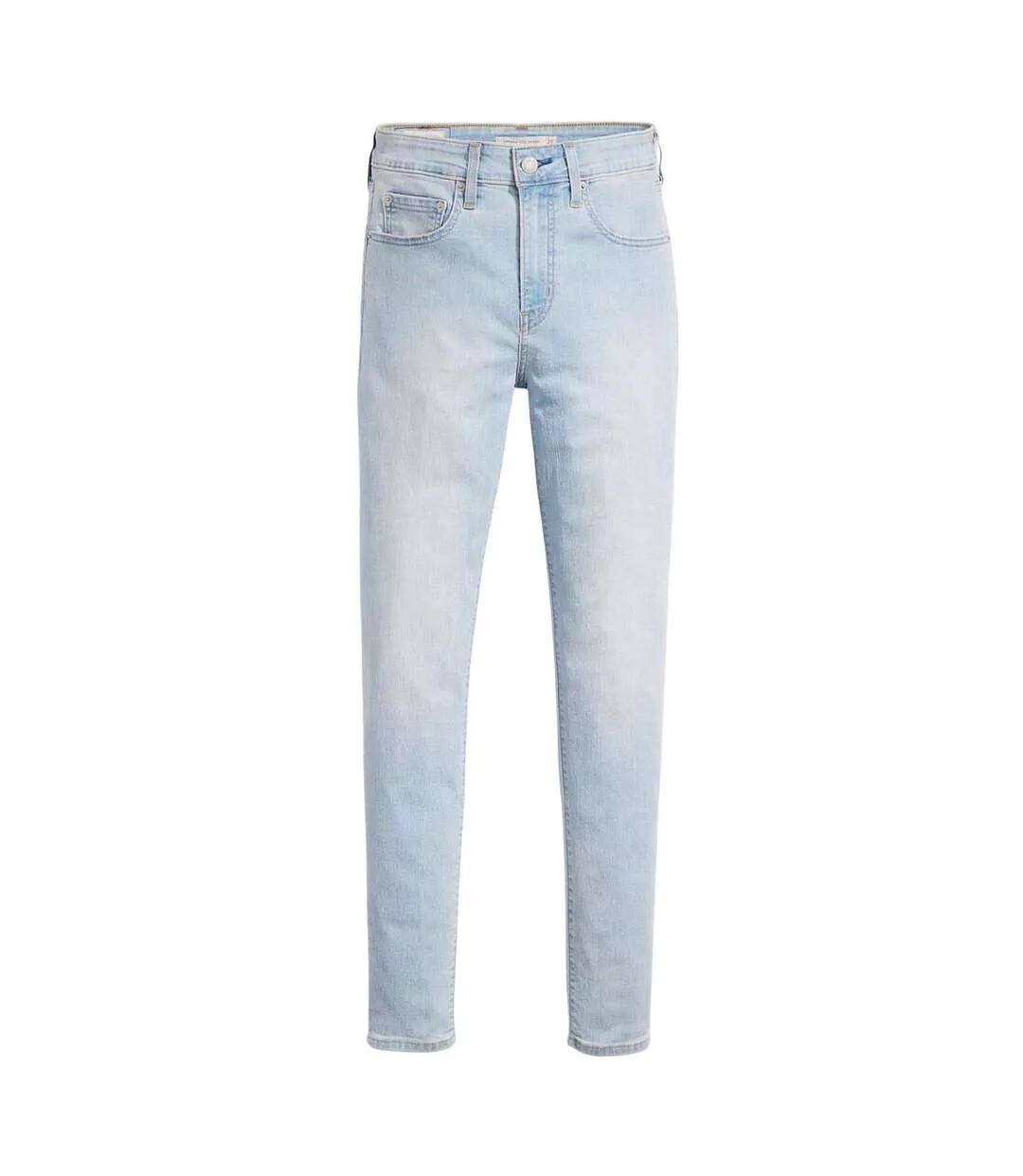 Womens/ladies 721 Leather Patch High Rise Skinny Jeans Light Blue Levis-2