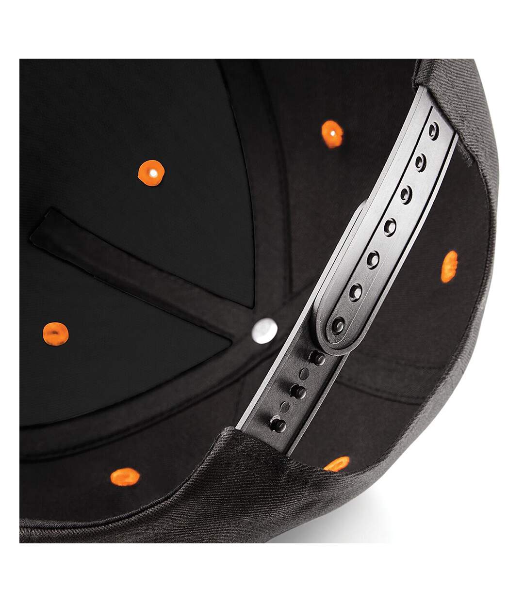 Casquette 100% Coton Adulte Unisexe Noir Orange Beechfield-3