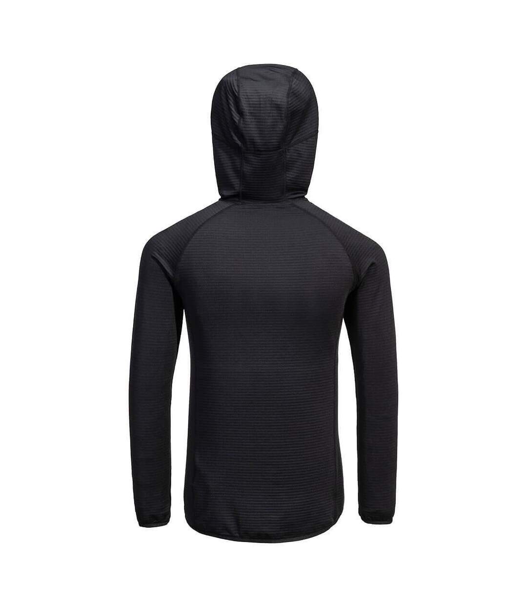 Unisex Adult Waffle Fleece Hooded Base Layer Top Black Portwest-2