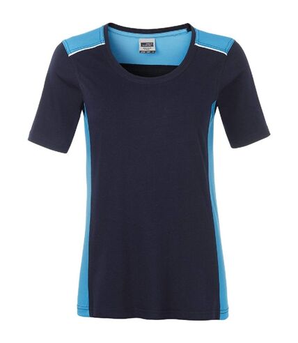 T-shirt de travail manches courtes - Femme - JN859 - bleu marine