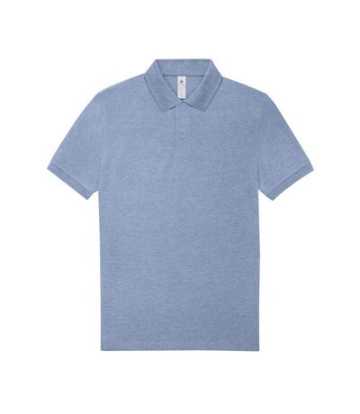 Mens My Polo Shirt Heather Blue B&C