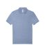 Mens My Polo Shirt Heather Blue B&C-1