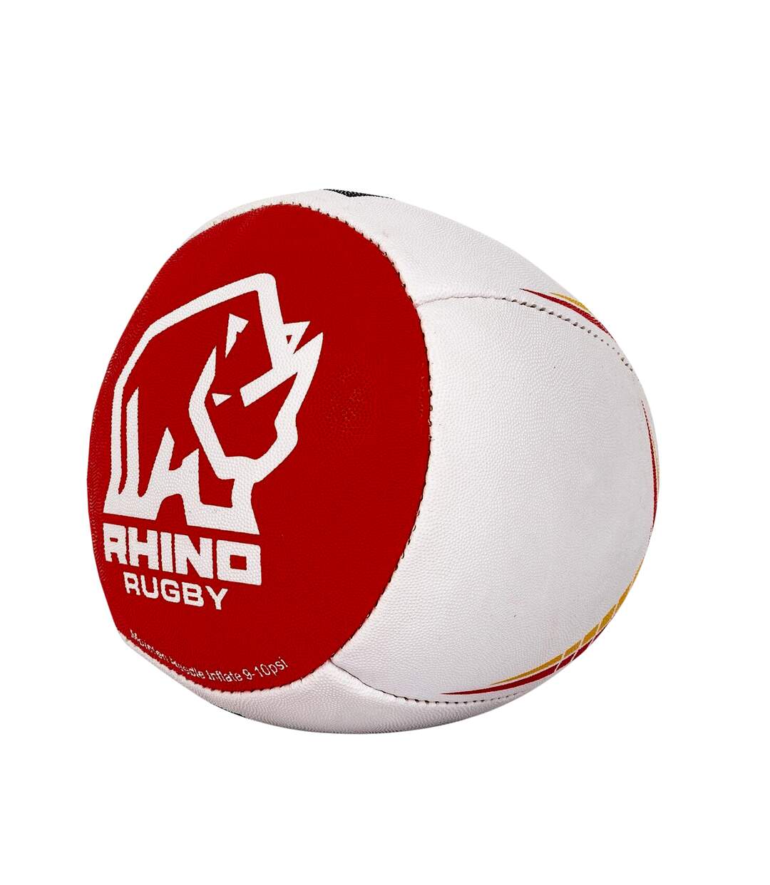 Ballon d´entraînement de rugby reflex taille unique blanc / rouge Rhino