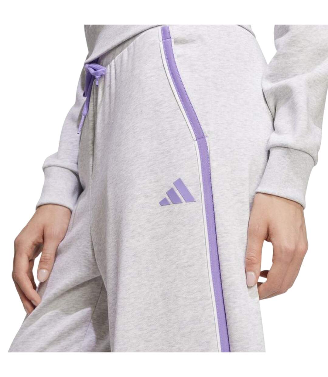 Pantalon De Jogging Essentials Femme Gris Clair Chiné Adidas-4