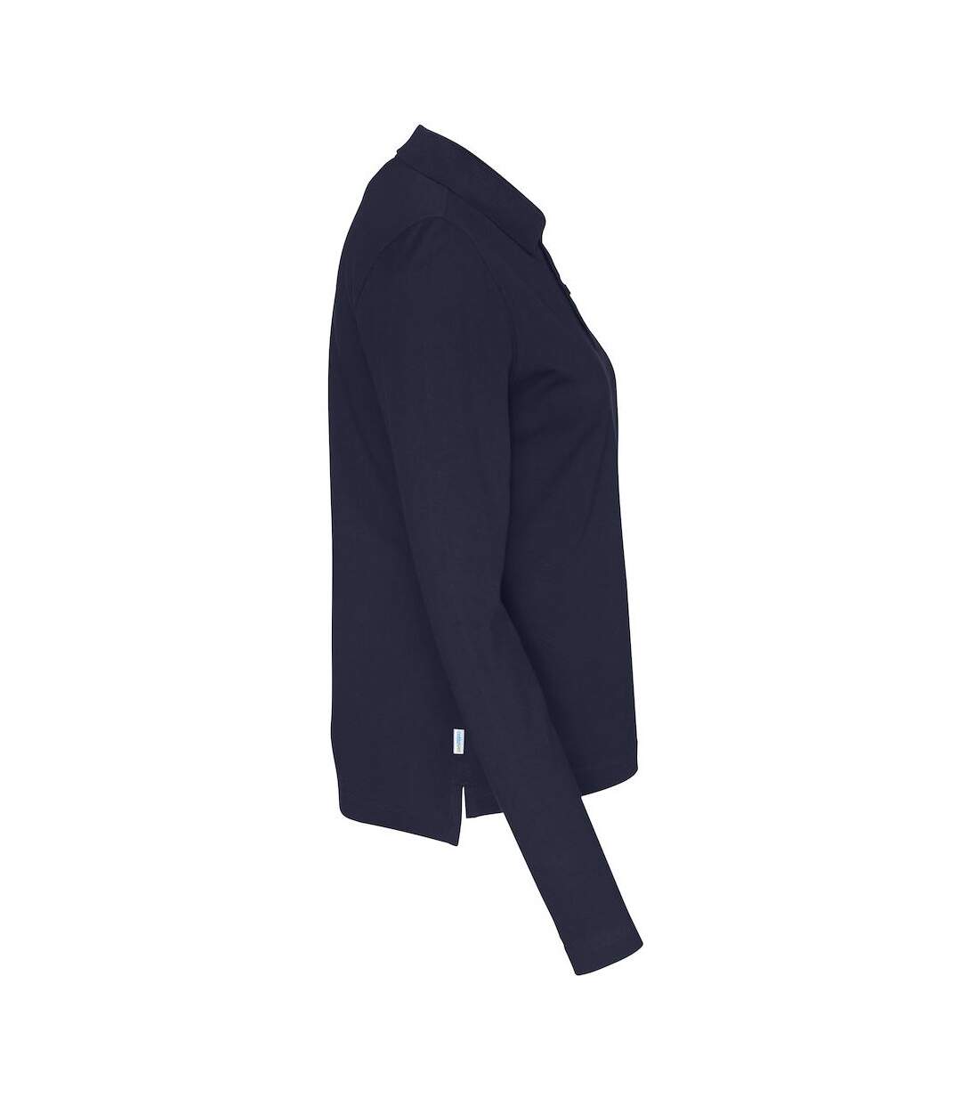 Womens/ladies Pique Long-sleeved Polo Shirt Navy Cottover-4