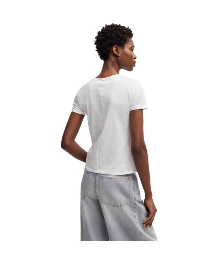 T-shirt Femme Blanc Flammé Boss