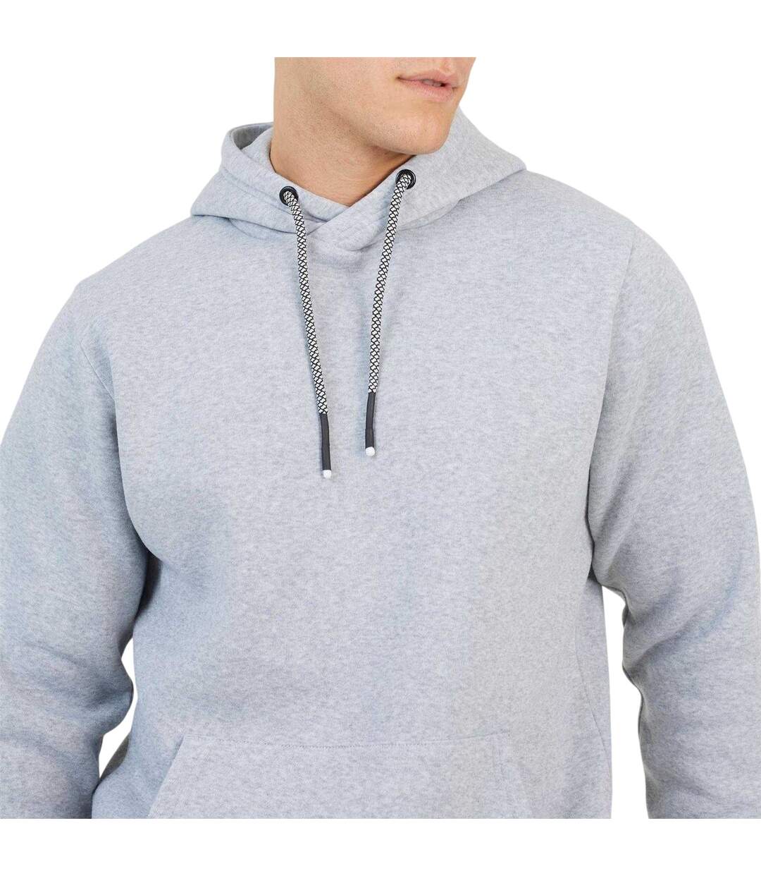 Mens Crossover Regular Hoodie Light Grey Marl Brave Soul-4