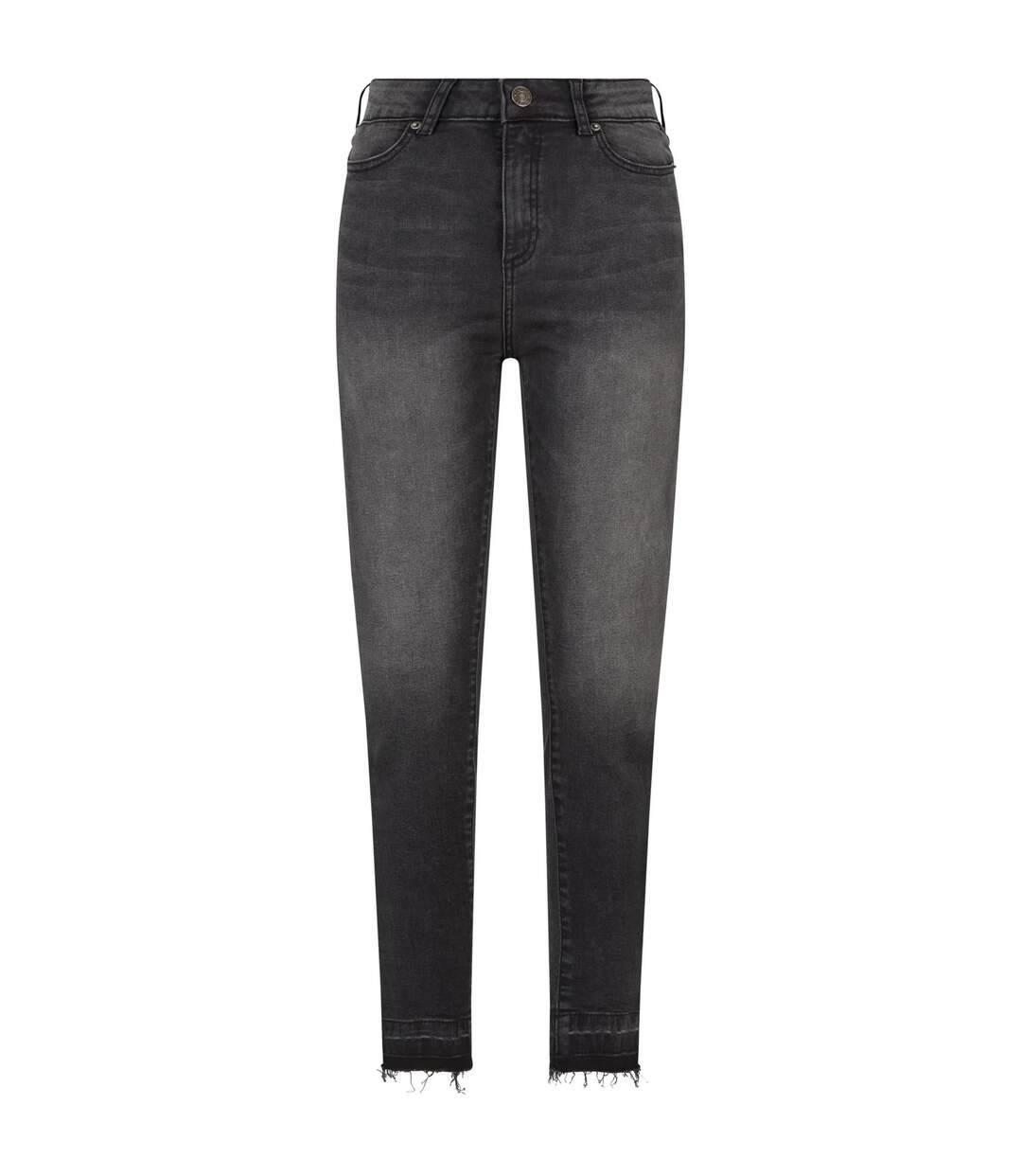 Womens/ladies High Waist Skinny Jeans Real Black Washed Urban Classics-1