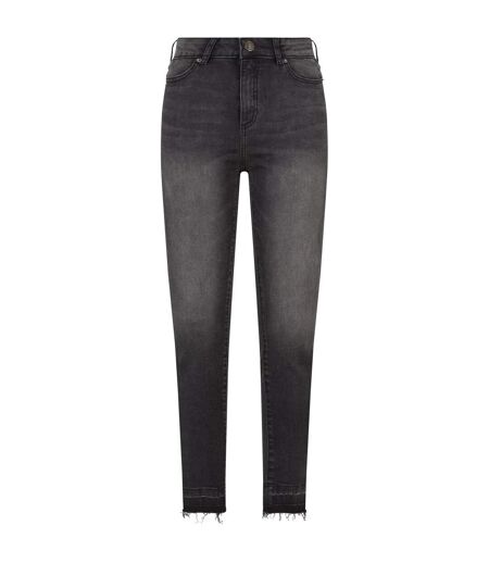 Womens/ladies High Waist Skinny Jeans Real Black Washed Urban Classics