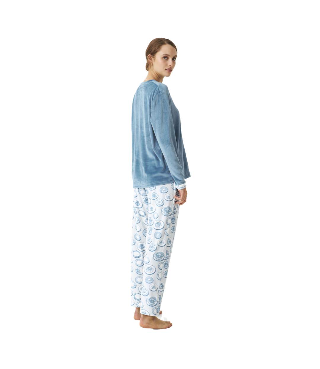 Winter pajamas long sleeve velvet JJB4 women-3