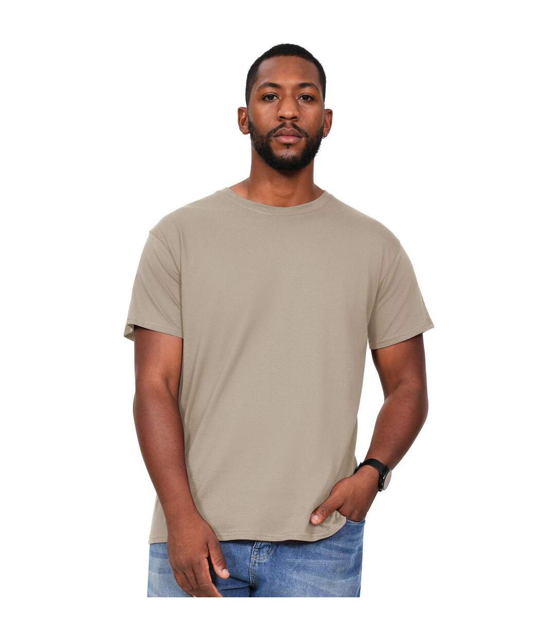 S mens premium ringspun tee sand Casual Classic-1