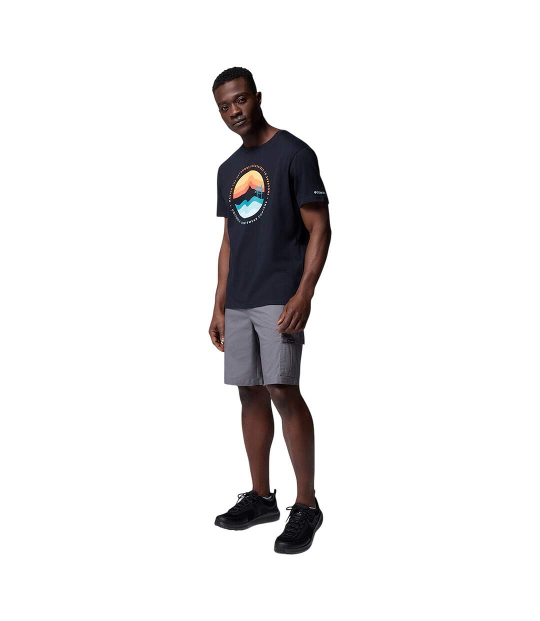 T-shirt Path Lake Homme Noir Columbia-1