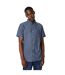 Mens chambray look short-sleeved shirt dark blue Maine