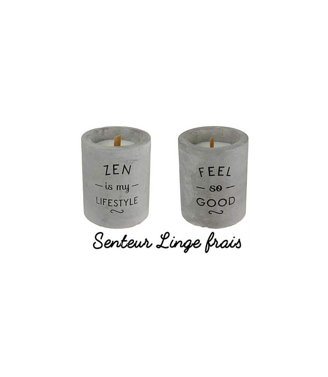 Bougie senteur linge frais pot en ciment (Lot de 2)