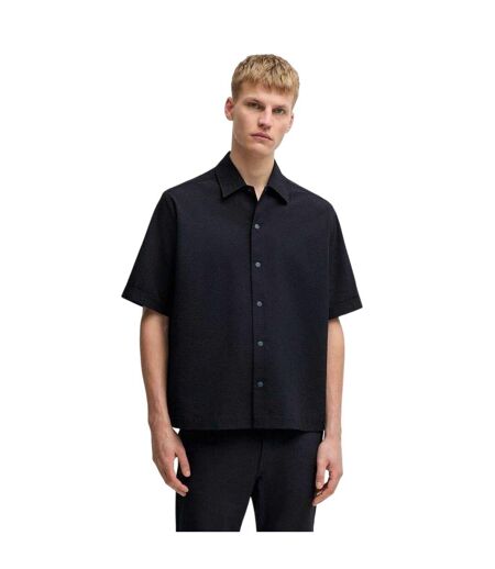 Chemise Manches Courtes Lapoully Homme Bleu Foncé Boss
