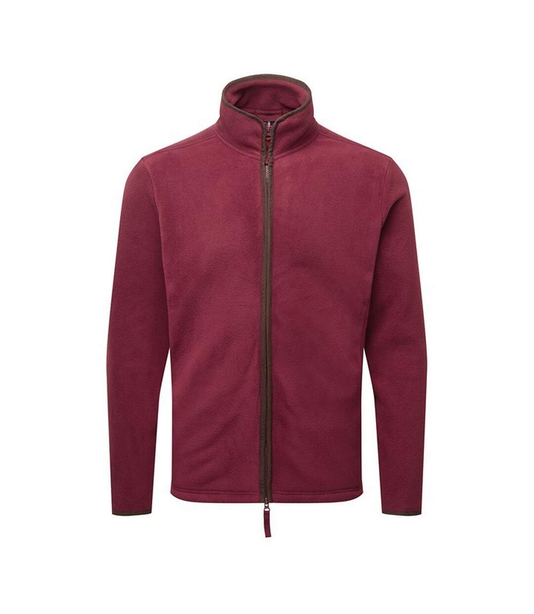 Mens artisan fleece jacket burgundy/brown Premier